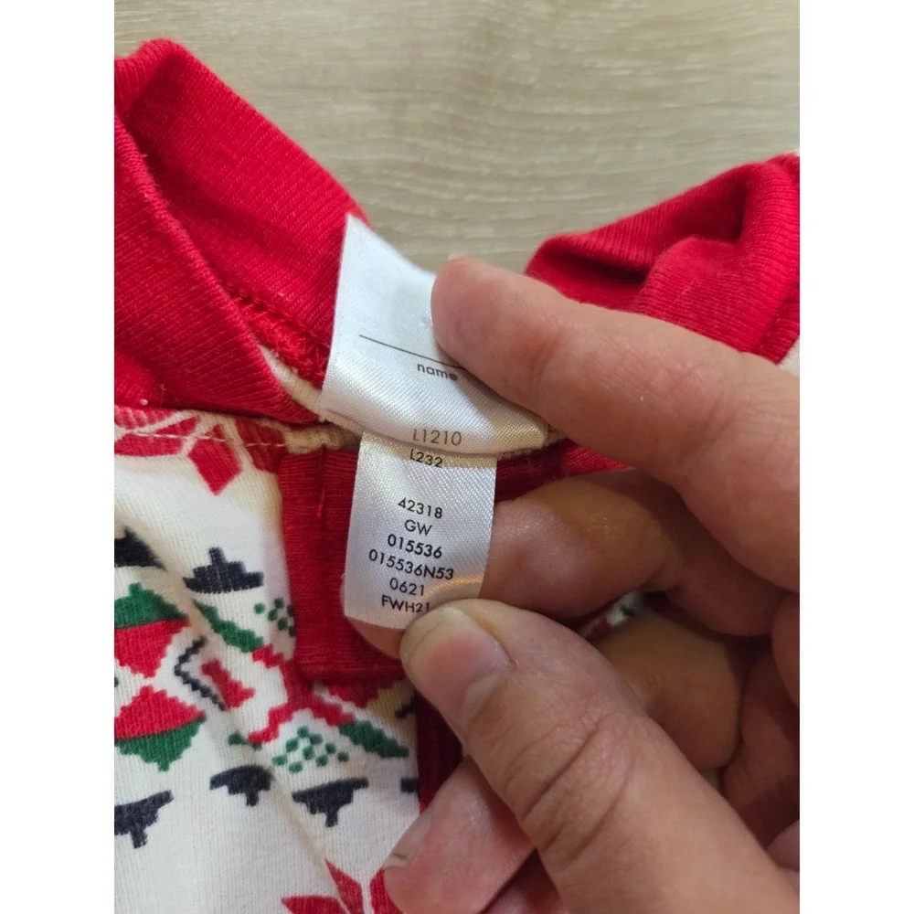 Hanna Andersson Dear Deer Red Christmas Holiday One Piece Pajamas 80 US 18-24m